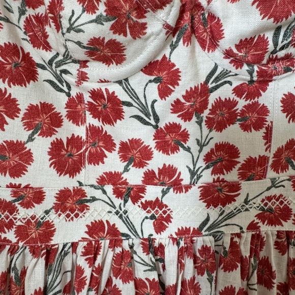 Agua by Agua Bendita Linen Floral Mini Dress XS - Picture 6 of 9